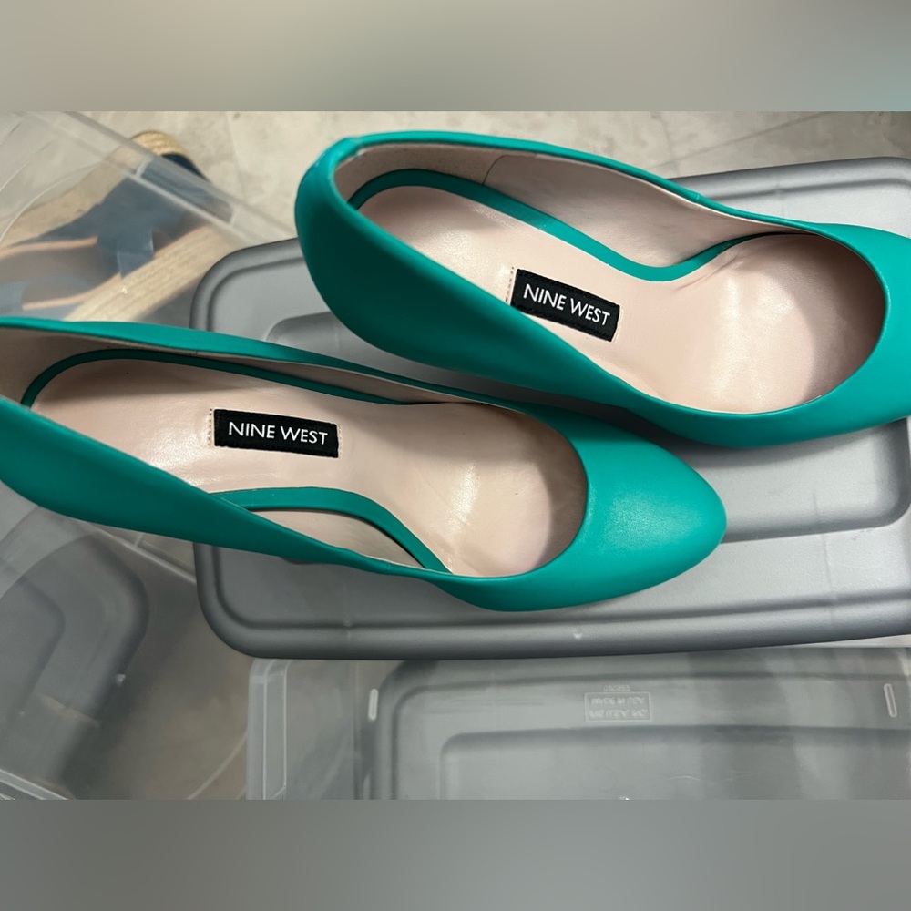 Teal Nine West Shoe, Used Once Practically New. - image 2